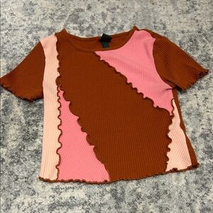 Wild Fable Colorblock Ruffly Crop Top